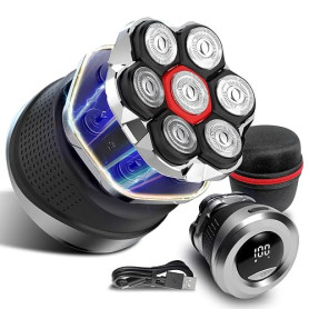 Rasoir Tete Chauve Homme,7D Flexible Tête de Rasage, Rasoir Électrique Humide/sec étanche IPX7 Étanche Tondeuse Crane Chauve Typ