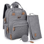 Dikaslon Sac a Langer Bebe, Sac à Langer à Dos Grande Capacité 18 Poches, Polysteer Déperlant, Tapis à Langer, Porte Tétine, San