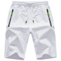 JustSun Short Homme Sport Running Jogging Coton Léger avec Poches Zippées