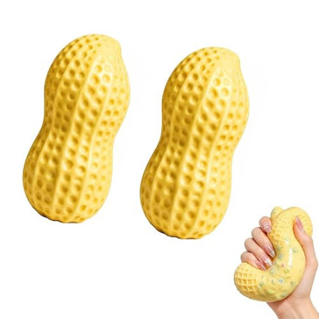 Alijunjuqi 2pcs Crunchy Cacahuete Squishy Asmr Balle Anti Stress,Squishy Crunchy Asmr Bead Filled, pour Relaxation des Mains,Déc