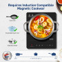 Plaque à Induction Portable, Plaque de Cuisson à Induction 2100W, Table Induction 1 Foyers, Avec Minuterie, Verrou Enfants (Plaq