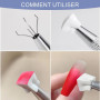 100 PCS Eponge Ongle, Avec Pince Métallique, Nail Art Brosse Éponge Éponges Remplaçables,Outils De Rendu pour Vréer une Variété 