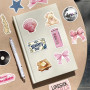 Pack de 100 Autocollants Coquette Vintage Rose Esthétique, Stickers PVC Résistants à l'Eau pour Gourde, Ordinateur Portable, Scr
