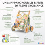 Chariot de Marche Bois pour Bébé, Centre d'Activités Multiples Montessori | Trotteur Bébé Hauteur et Vitesse Réglables, pour Fil