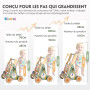 Chariot de Marche Bois pour Bébé, Centre d'Activités Multiples Montessori | Trotteur Bébé Hauteur et Vitesse Réglables, pour Fil