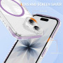 QIWEIQING Coque pour iPhone 12 6.1", Compatible avec MagSafe, Anti-Jaunissement Clair Magnétique Étui de Téléphone Transparent A