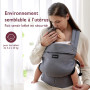 Momcozy Porte Bebe Ergonomique 100% Coton,Gris, 3–24 Mois, 3,2–20 kg | Porte-bébé physiologique, position M, tour de taille régl