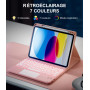Vobafe Coque Clavier pour iPad A16 11" 2025/10ème Génération 10.9" 2022 | Étui Keyboard avec Rétroéclairage 7 Couleurs et Pavé T