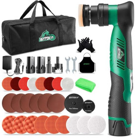 BATOCA S5 Mini Polisseuse Voiture Sans Fil Polisseuse Orbitale et Rotative | Mini Polissage kit,12V Lustreuse Voiture avec 2 2.0
