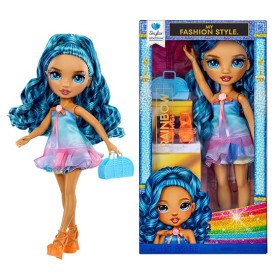 RAINBOW HIGH My Fashion Style Doll - Skyler - Poupée Mannequin Bleue de 28 cm avec Robe, Sac à Main et Chaussures, Jouet articul
