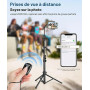 JOILCAN Haut 200cm Trepied Smartphone avec Col de Cygne 25cm/Télécommande | Flexibles Trépied Téléphone, Perche a Selfie Trépied
