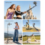 JOILCAN Haut 200cm Trepied Smartphone avec Col de Cygne 25cm/Télécommande | Flexibles Trépied Téléphone, Perche a Selfie Trépied