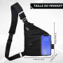 YAOZUP Sac de Voyage Antivol, Sacoche Antivol, Anti Theft Travel Bag, Sac à Bandoulière Antivol, Poche Poitrine Multi-poches pou