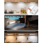 Lampe LED Rechargeable Cuisine Reglette - Lumiere Sous Meuble Placard | 20cm Armoire Light, Interieur, Sans Fil, Mouvement Detec