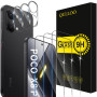 QULLOO Verre Trempé pour Xiaomi POCO X8 Pro Max, 3 Pièces Protecteur D'écran et 3 Pièces Caméra Arrière Protecteur, 9H Dureté Fi
