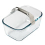 PYREX, ideal Air Fryer, Plat de Cuisson en Verre Ultra-Résistant 20 x 14 cm avec Poignée Amovible Clipsable en Inox, pour Air Fr