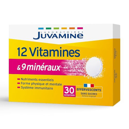 JUVAMINE 21 Vitamines & Minéraux - Immunité, Énergie, Vitalité - 30 Cpr Eff | Multivitamines, Vit A, B, C, D, E, Calcium, Magnés