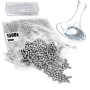 com-four® 1500x perles de nettoyage en acier inoxydable avec boîte | boules de nettoyage pour bouteilles - carafes à vin - piche