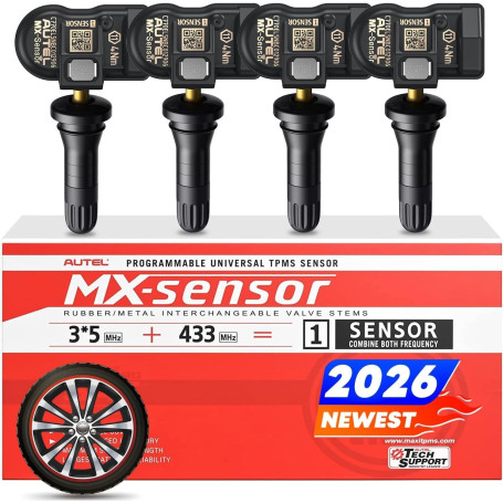 Autel TPMS Sensor 2en1 MX-Sensor, 1-Sensor Press-in Tire Pressure Monitor System Capteur, OE-Level Programmable & Clonable Wirel