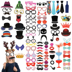 Rairsky 89 Pièces Accessoire Photobooth, Accessoire Photobooth Mariage | Photobooth Anniversaire, Accessoires de Photomaton avec