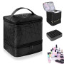 HA BIN Sac de Rangement Vernis à Ongles Portable pour 30 Flacons et Sécheuse Organisateur Double Couche Imperméable, Sac de Voya