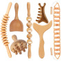 7 Pièces d’Outils de Massage en Bois de Gua Sha, Modelage du Corps, Anti-Cellulite et Soulagement des Douleurs Musculaires