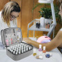 Boczif Étui de Transport Organisateur de Vernis à Ongles (Gris) | Sac de Rangement de Vernis à Ongles à Double Couche - Convient