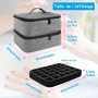 Boczif Étui de Transport Organisateur de Vernis à Ongles (Gris) | Sac de Rangement de Vernis à Ongles à Double Couche - Convient