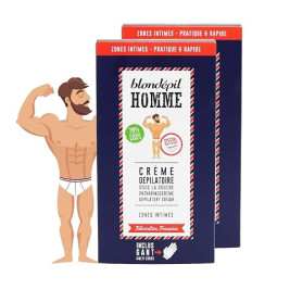 Blondépil Homme - Creme depilatoire homme sous la douche, Zone Intime, Rapide et Efficace, Adaptée à tous les types de peaux, Ma