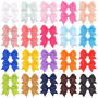 jollybows Lot de 40 barrettes à cheveux en ruban gros-grain pour enfants 6 cm