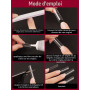 Kalolary 400PCS Faux Ongles Français Transparents, Faux Ongles en Acrylique Extra Longs Faux Ongle C/U Curve Full Cover Faux Ong