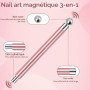 AYBUY Aimant à Ongles ?i, Aimant Ongles Nail Art, Cylindrique | Double Tête, Puissant, pour Vernis Gel ?il De Chat, Nail Art 3D,