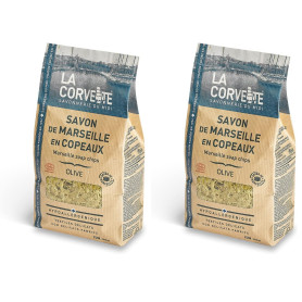 La Corvette Savon de Marseille en Copeaux Olive 750 g (Lot de 2)