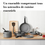 ESEVOLO Batterie de cuisine 14 pièces induction Casseroles Poêles 28cm/20cm | Lot de Casseroles avec poignées amovibles, Empilab
