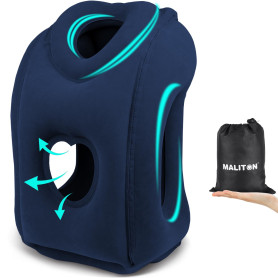 Maliton Oreiller de Voyage Gonflable, Coussin de Voyage avec Support d'appui-tête Gonflable Portable pour Dormir en Avion, Train