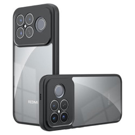 Lemxiee Coque pour Xiaomi POCO F8 Ultra Case en Anti-Empreinte & Antidérapante & Anti-Chute Silicone Flexible + Acrylique Transp
