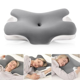 MULISOFT Oreiller Ergonomique Cervical Oreiller Papillon à Mémoire de Forme | Coussin Cervicals pour la Nuque, Adapté pour Dormi
