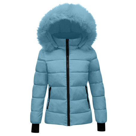 duxyoz Manteaux d'hiver pour filles UK – Veste à capuche, chaude, rembourrée, matelassée, légère, décontractée et ajustée avec c