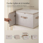 SONGMICS Sac de Rangement, Lot de 6, Pliable, avec Couvercle | Boîte de Rangement, avec Poignées, pour Jouets, Vêtements, Beige 