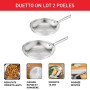 Tefal - Duetto On Batterie de 2 poêles 24 et 28 cm - Base épaisse - Inox | Batterie cuisine induction inox pour saisir viandes e