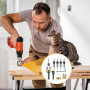 Sporgo Lot de 6 forets coniques pour bois avec tige hexagonale 1/4", fraise de perçage avec butée de profondeur, foret à bois HS