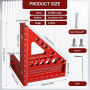 Équerre 3D - Angle réglable de 22,5° à 90° - outil de menuiserie de haute précision en alliage d’aluminium - 3 en 1 : traçage/pe