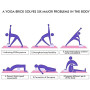 Lot 2 Briques yoga Blocs de Yoga stabilité EVA pour la méditation Yoga Pilates Soutenir et Renforcer les Poses(violette)
