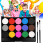 URAQT Peinture Corporelle pour Le Visage,Palette de Maquillage pour Enfant | 15 Couleurs Palette de Tatouage de Peinture à I'hui