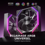 AsiaHorse Nyota Ventilateur PC 120MM ARGB Reverse [Lot de 1] [HDB] Ventilateur RGB 2000 RPM/61.5 CFM/2,16 MMH2O 5V 3PIN ARGB et 