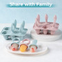 JRISBO Moule à Glace pour Bébé, 6X 17ML Mini Moule Crème Glacée en Silicone sans BPA avec Bâtonnets de Dentition pour Enfant, Pe