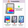 MoKo Clair Coque pour iPad A16, iPad 11e/10e Gén 11/10.9", Pastèque Rouge | Porte-stylo Gauche, Fin à Trois Volets, Arrière Clai
