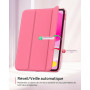 MoKo Clair Coque pour iPad A16, iPad 11e/10e Gén 11/10.9", Pastèque Rouge | Porte-stylo Gauche, Fin à Trois Volets, Arrière Clai