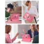 MoKo Clair Coque pour iPad A16, iPad 11e/10e Gén 11/10.9", Pastèque Rouge | Porte-stylo Gauche, Fin à Trois Volets, Arrière Clai