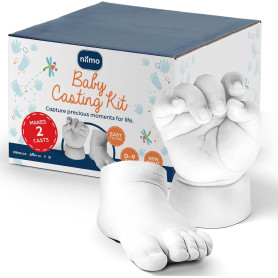 Niimo® Kit de Moulage Main et Pied Bébé 3D - Plâtre, Non Toxique | Ce kit non irritant et non toxique inclut alginate et plâtre 